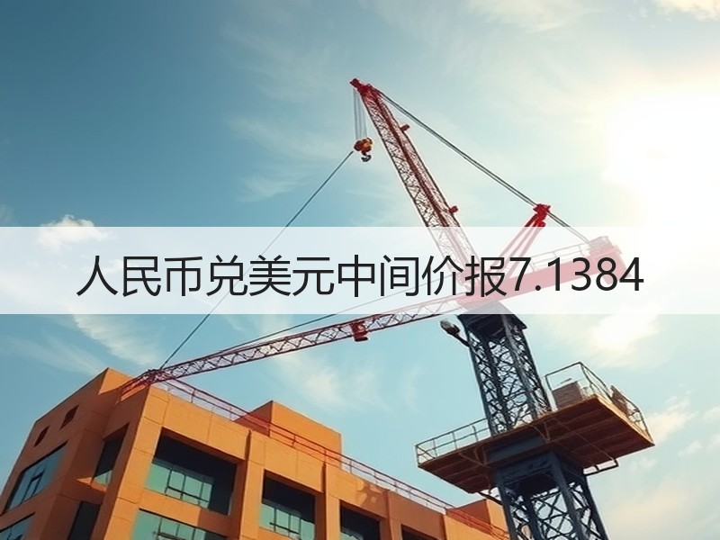人民币兑美元中间价报7.1384