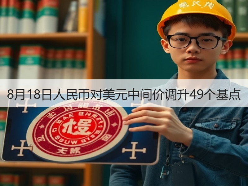 8月18日人民币对美元中间价调升49个基点