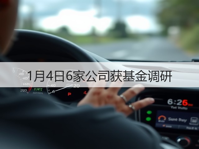 1月4日6家公司获基金调研(图3) 1月4日6家公司获基金调研(图3)
