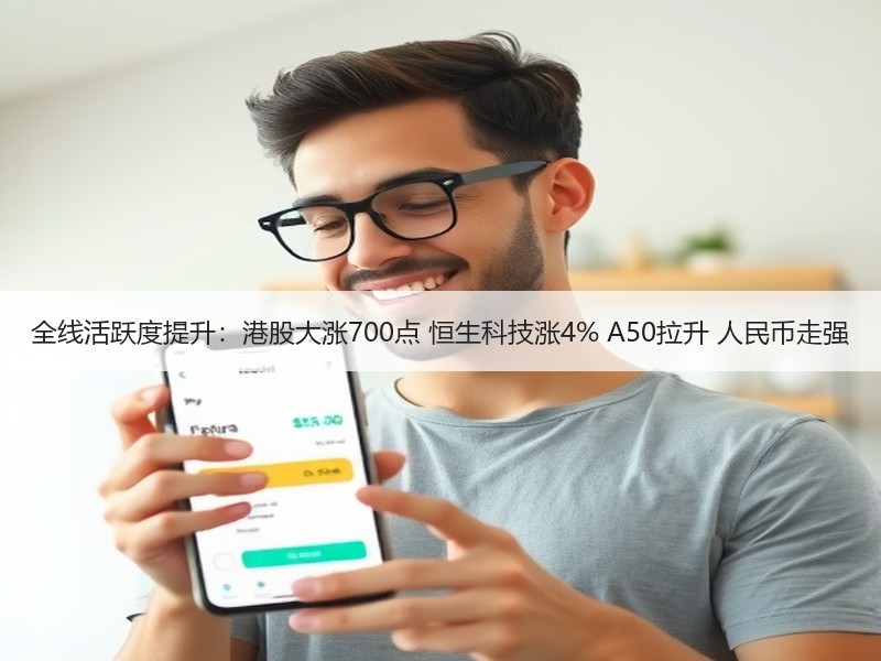 全线活跃度提升：港股大涨700点 恒生科技涨4% A50拉升 人民币走强