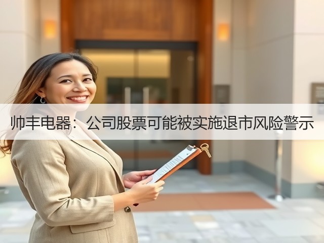 帅丰电器:公司股票可能被实施退市风险警示(图1) 帅丰电器:公司股票可能被实施退市风险警示(图1)