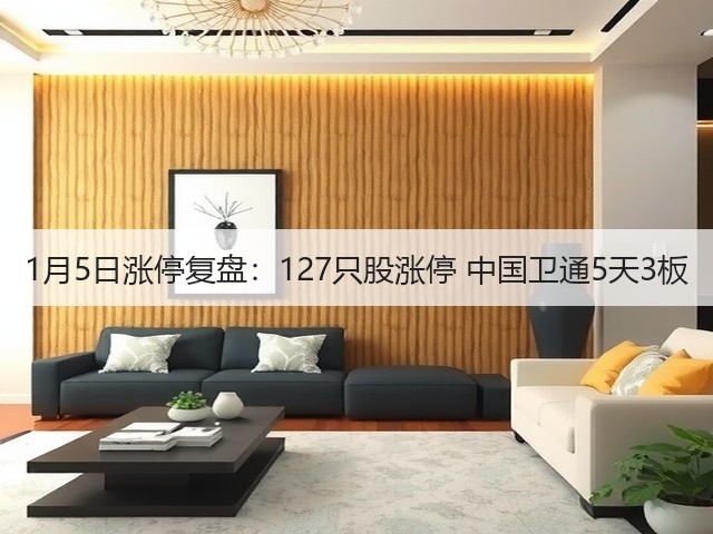 1月5日涨停复盘:127只股涨停 中国卫通5天3板(图1) 1月5日涨停复盘:127只股涨停 中国卫通5天3板(图1)