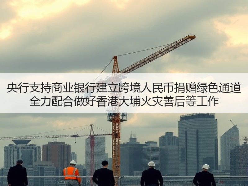 央行支持商业银行建立跨境人民币捐赠绿色通道 全力配合做好香港大埔火灾善后等工作