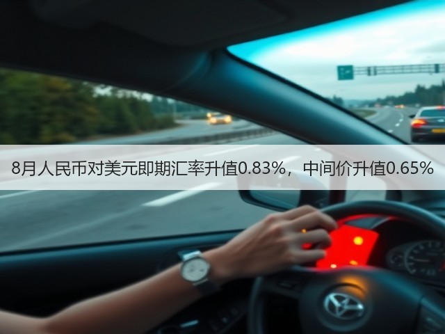 8月人民币对美元即期汇率升值0.83%，中间价升值0.65%(图1)
