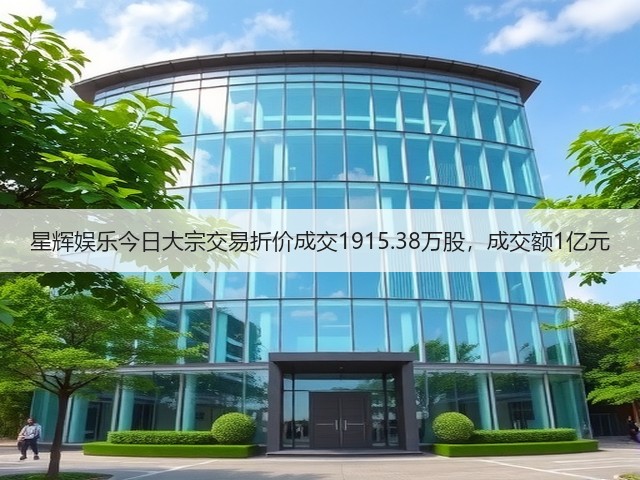 星辉娱乐今日大宗交易折价成交1915.38万股，成交额1亿元(图3)