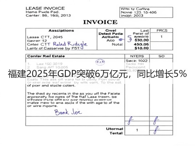 福建2025年GDP突破6万亿元，同比增长5%(图1)