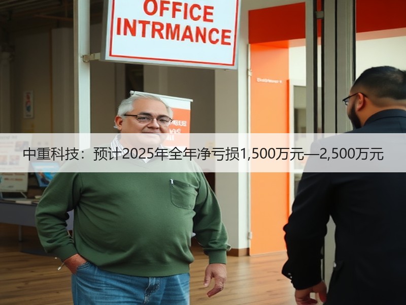 中重科技：预计2025年全年净亏损1,500万元—2,500万元