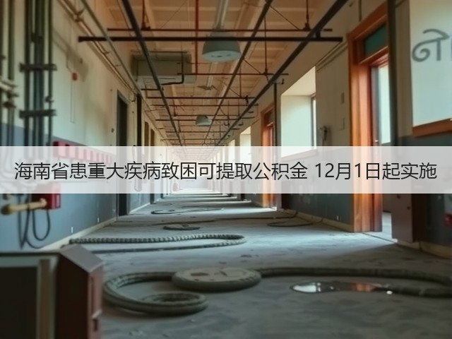 海南省患重大疾病致困可提取公积金 12月1日起实施(图1)