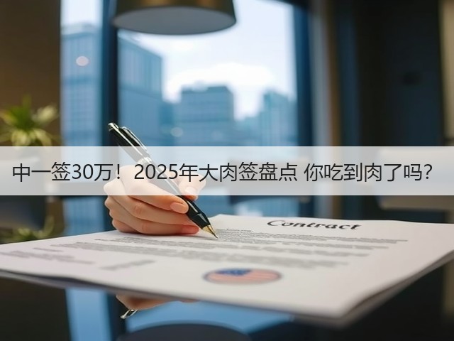 中一签30万！2025年大肉签盘点 你吃到肉了吗？(图2)