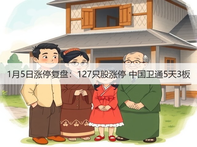 1月5日涨停复盘:127只股涨停 中国卫通5天3板(图2) 1月5日涨停复盘:127只股涨停 中国卫通5天3板(图2)