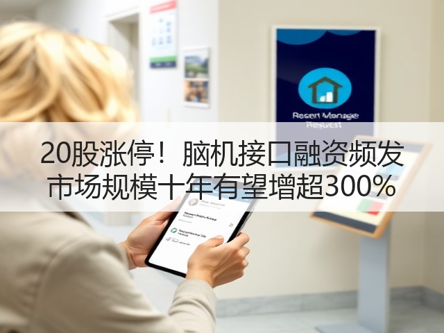 20股涨停！脑机接口融资频发 市场规模十年有望增超300%(图1)