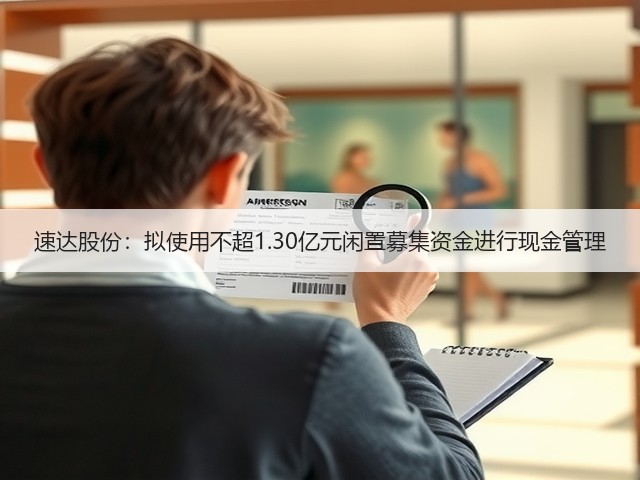 速达股份：拟使用不超1.30亿元闲置募集资金进行现金管理(图1)