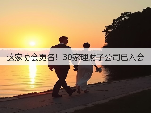 这家协会更名！30家理财子公司已入会(图1)