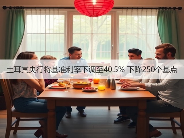 土耳其央行将基准利率下调至40.5% 下降250个基点(图1)
