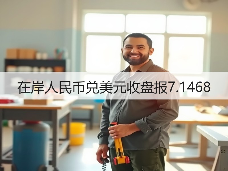 在岸人民币兑美元收盘报7.1468