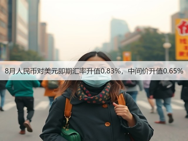 8月人民币对美元即期汇率升值0.83%，中间价升值0.65%(图2)