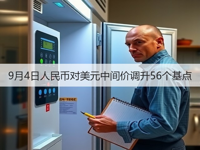 9月4日人民币对美元中间价调升56个基点(图1)