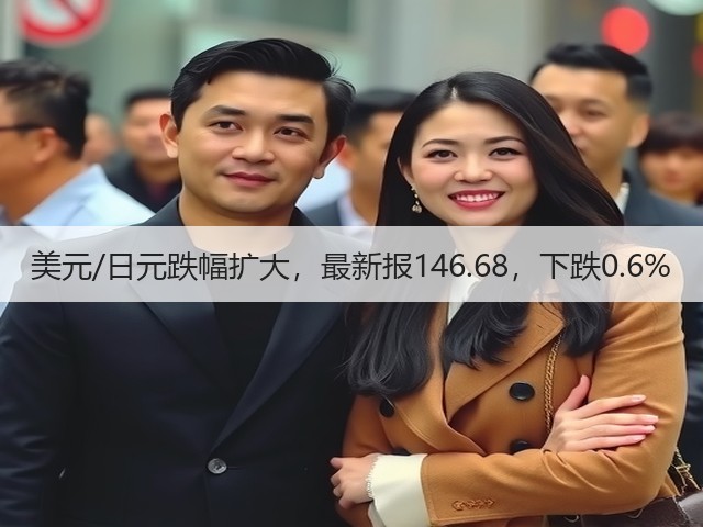 美元/日元跌幅扩大，最新报146.68，下跌0.6%(图1)