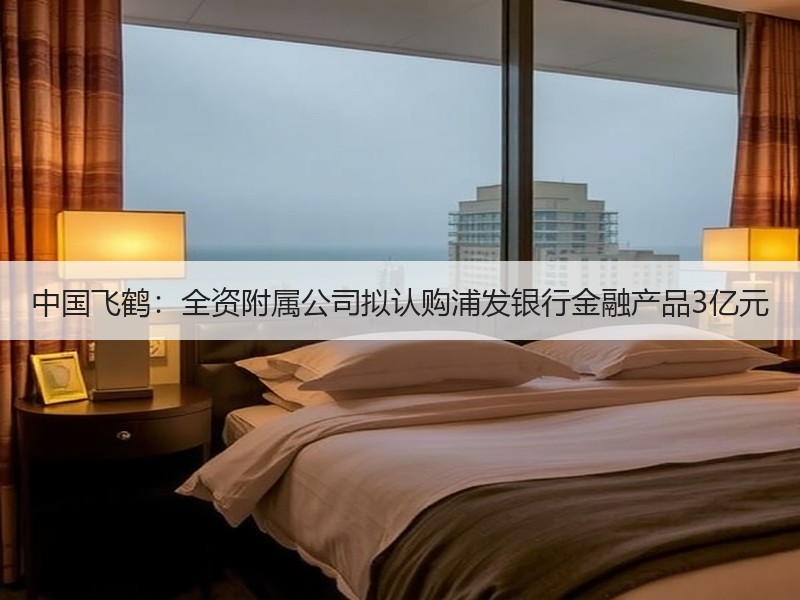 中国飞鹤：全资附属公司拟认购浦发银行金融产品3亿元