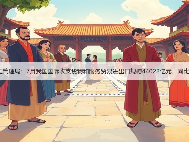 国家外汇管理局：7月我国国际收支货物和服务贸易进出口规模44022亿元，同比增长4%(图1)