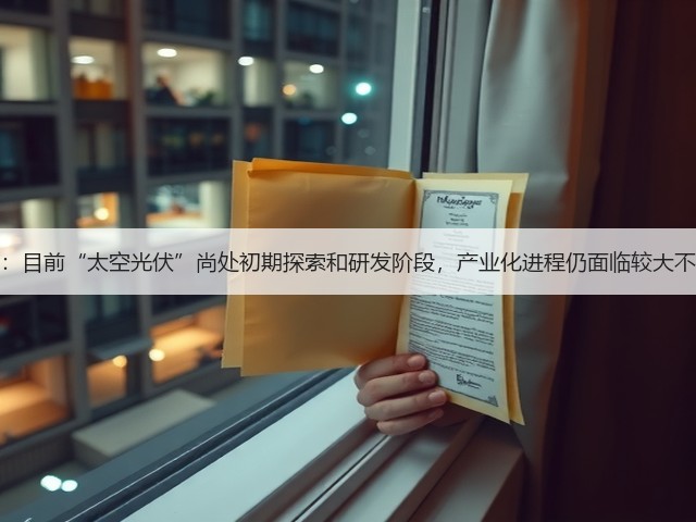 奥特维：目前“太空光伏”尚处初期探索和研发阶段，产业化进程仍面临较大不确定性(图1)