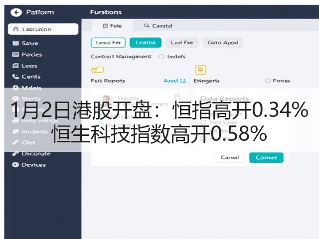 1月2日港股开盘：恒指高开0.34% 恒生科技指数高开0.58%(图3)
