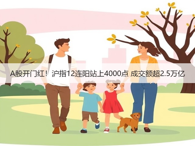 A股开门红!沪指12连阳站上4000点 成交额超2.5万亿(图2) A股开门红!沪指12连阳站上4000点 成交额超2.5万亿(图2)