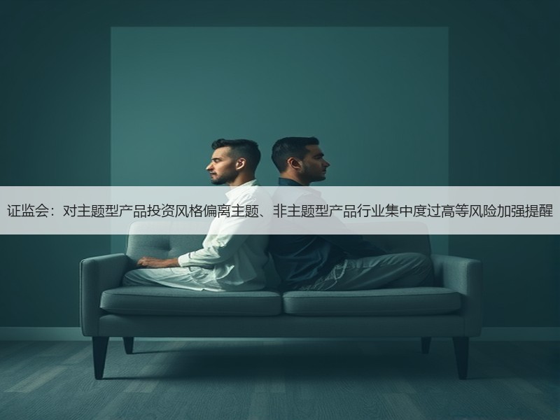 证监会：对主题型产品投资风格偏离主题、非主题型产品行业集中度过高等风险加强提醒