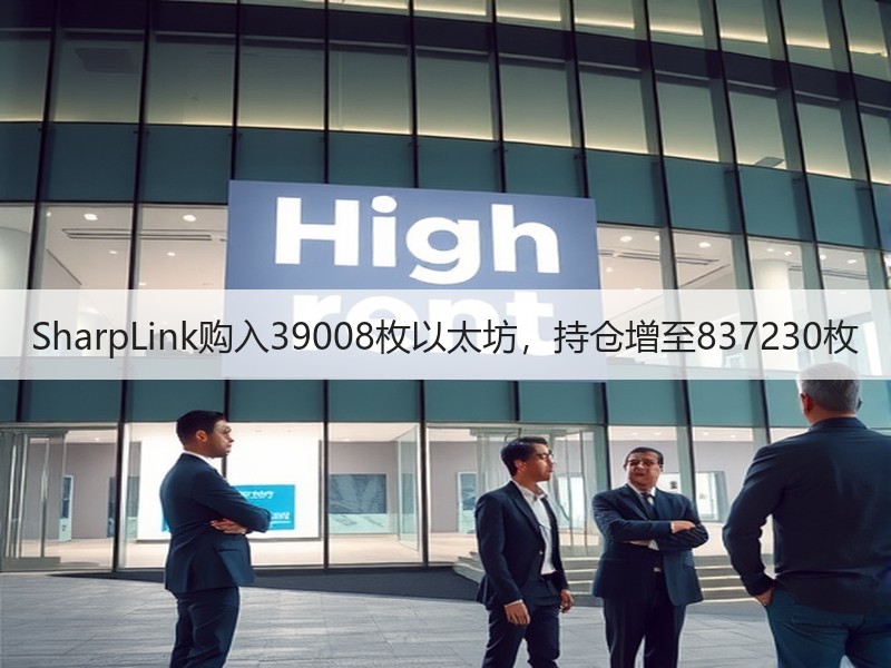 SharpLink购入39008枚以太坊，持仓增至837230枚
