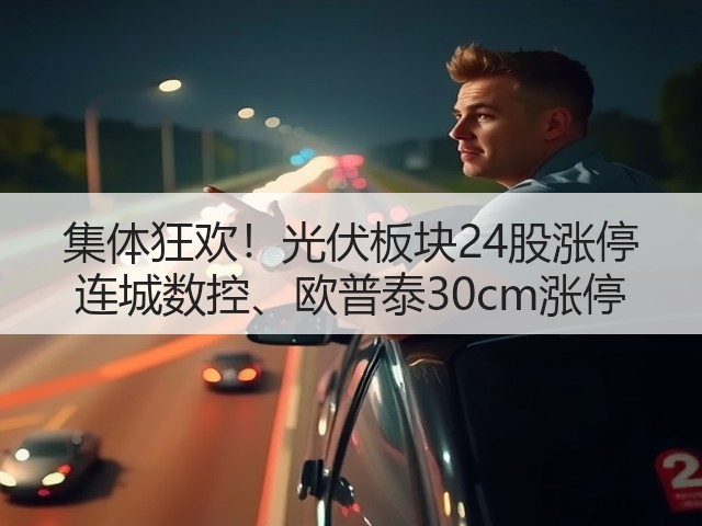 集体狂欢!光伏板块24股涨停 连城数控、欧普泰30cm涨停(图2) 集体狂欢!光伏板块24股涨停 连城数控、欧普泰30cm涨停(图2)