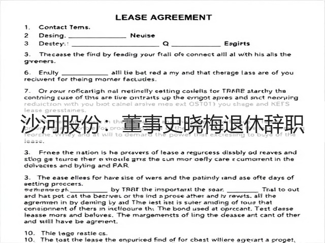 沙河股份：董事史晓梅退休辞职(图3)