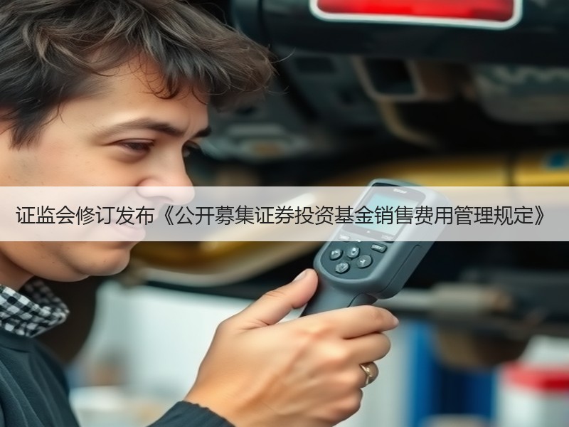 证监会修订发布《公开募集证券投资基金销售费用管理规定》