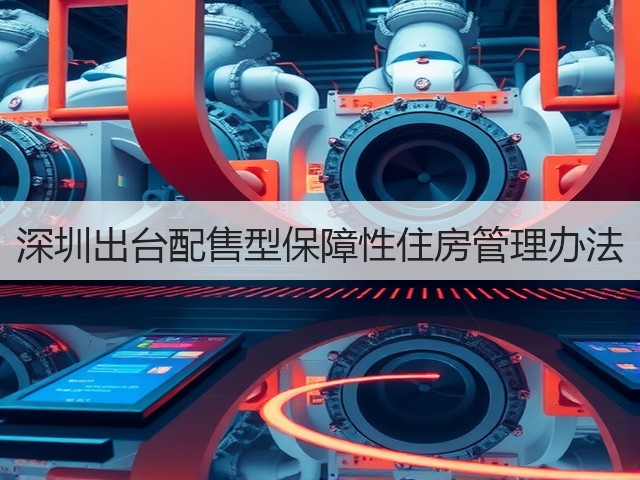 深圳出台配售型保障性住房管理办法(图1)