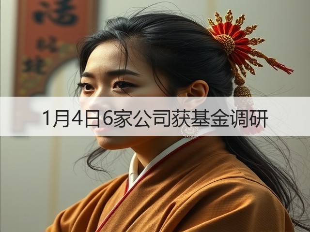 1月4日6家公司获基金调研(图2) 1月4日6家公司获基金调研(图2)