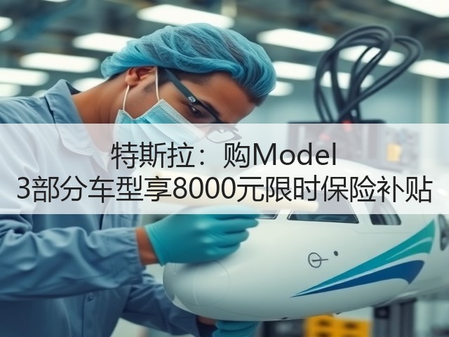 特斯拉:购Model 3部分车型享8000元限时保险补贴(图1) 特斯拉:购Model 3部分车型享8000元限时保险补贴(图1)