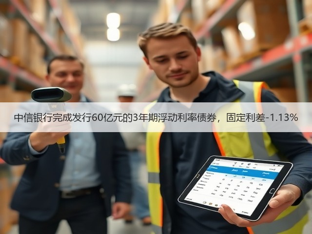 中信银行完成发行60亿元的3年期浮动利率债券，固定利差-1.13%(图1)