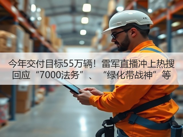 今年交付目标55万辆！雷军直播冲上热搜 回应“7000法务”、“绿化带战神”等(图1)