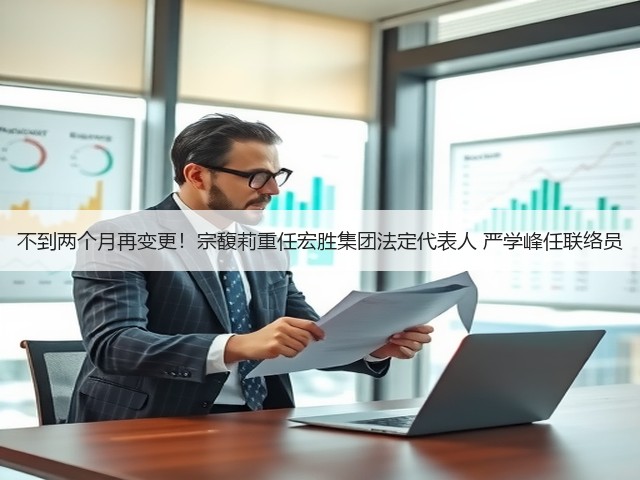 不到两个月再变更！宗馥莉重任宏胜集团法定代表人 严学峰任联络员(图2)